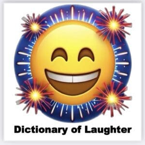 A picture of an image with the words dictionary of laughter.