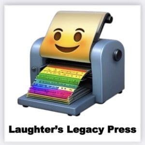 A printer with the words laughter 's legacy press on it.